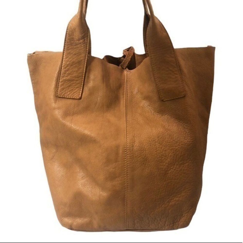 Nardelli light brown tan leather unstructured bag